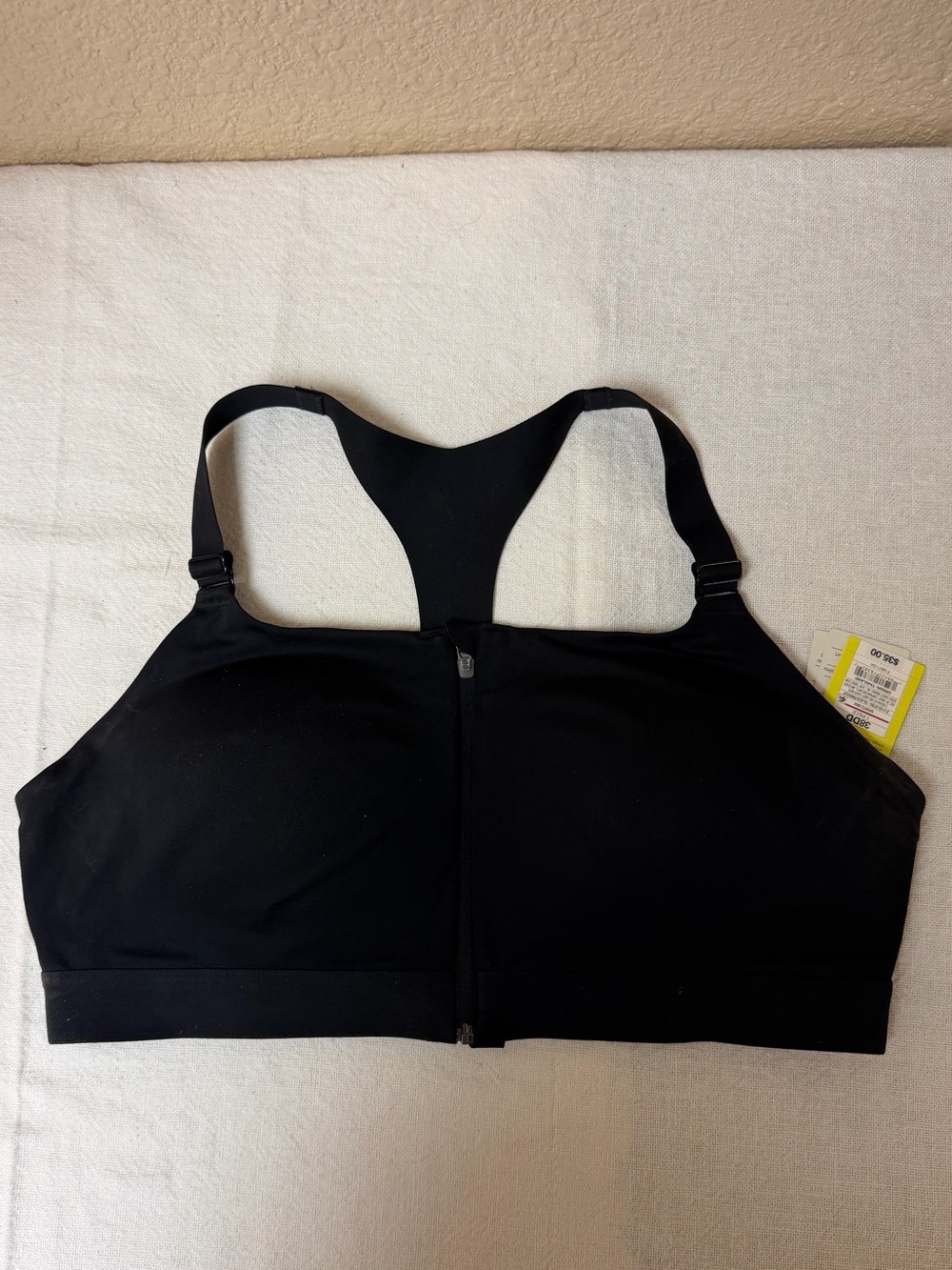 4/$20 All in Motion Black Front-Zip Racerback Sports Bra